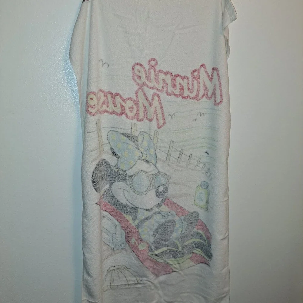 Vintage Minnie Mouse Franco Walt Disney Productions USA Printed Beach Towel